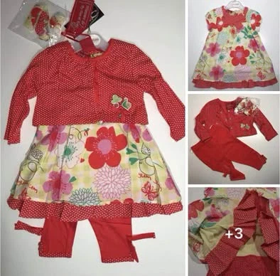 Italian 4Piece Outfit Set. Dress Bolero Leggings Headband - photo 4