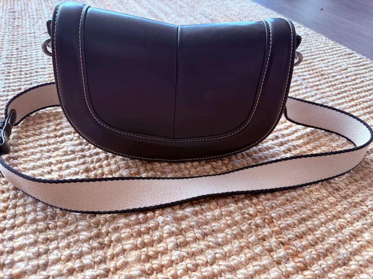 Zara Black  Saddle Bag with White Strap - photo 2