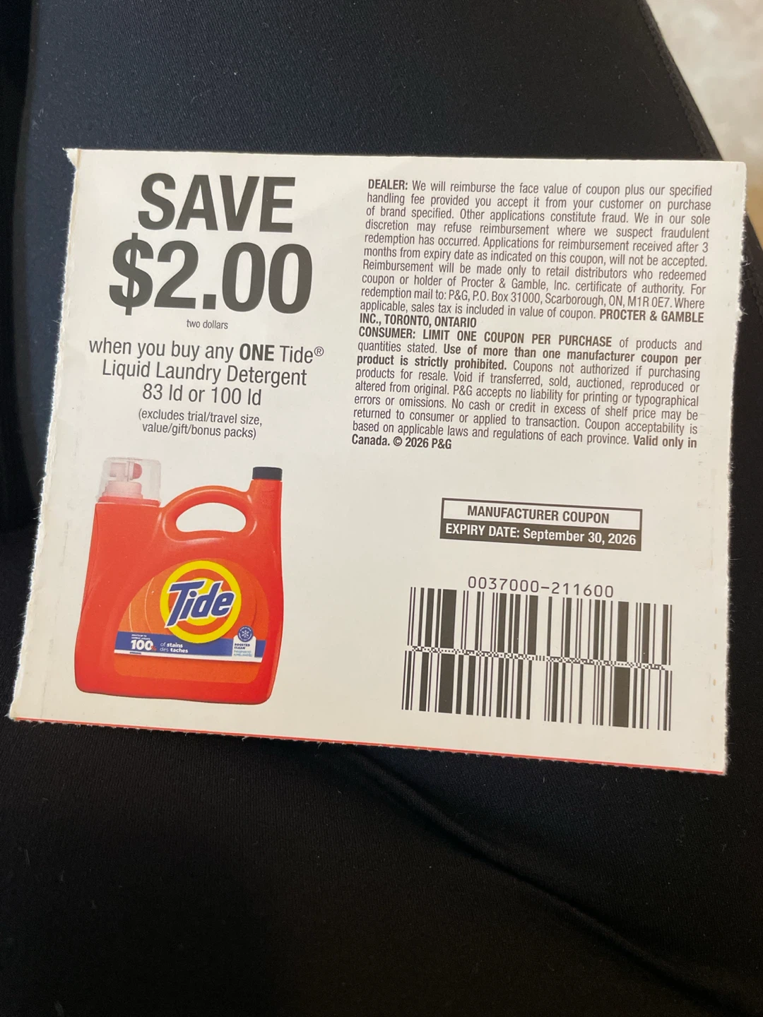 $2.00 off Tide Liquid Laundry Detergent Coupon