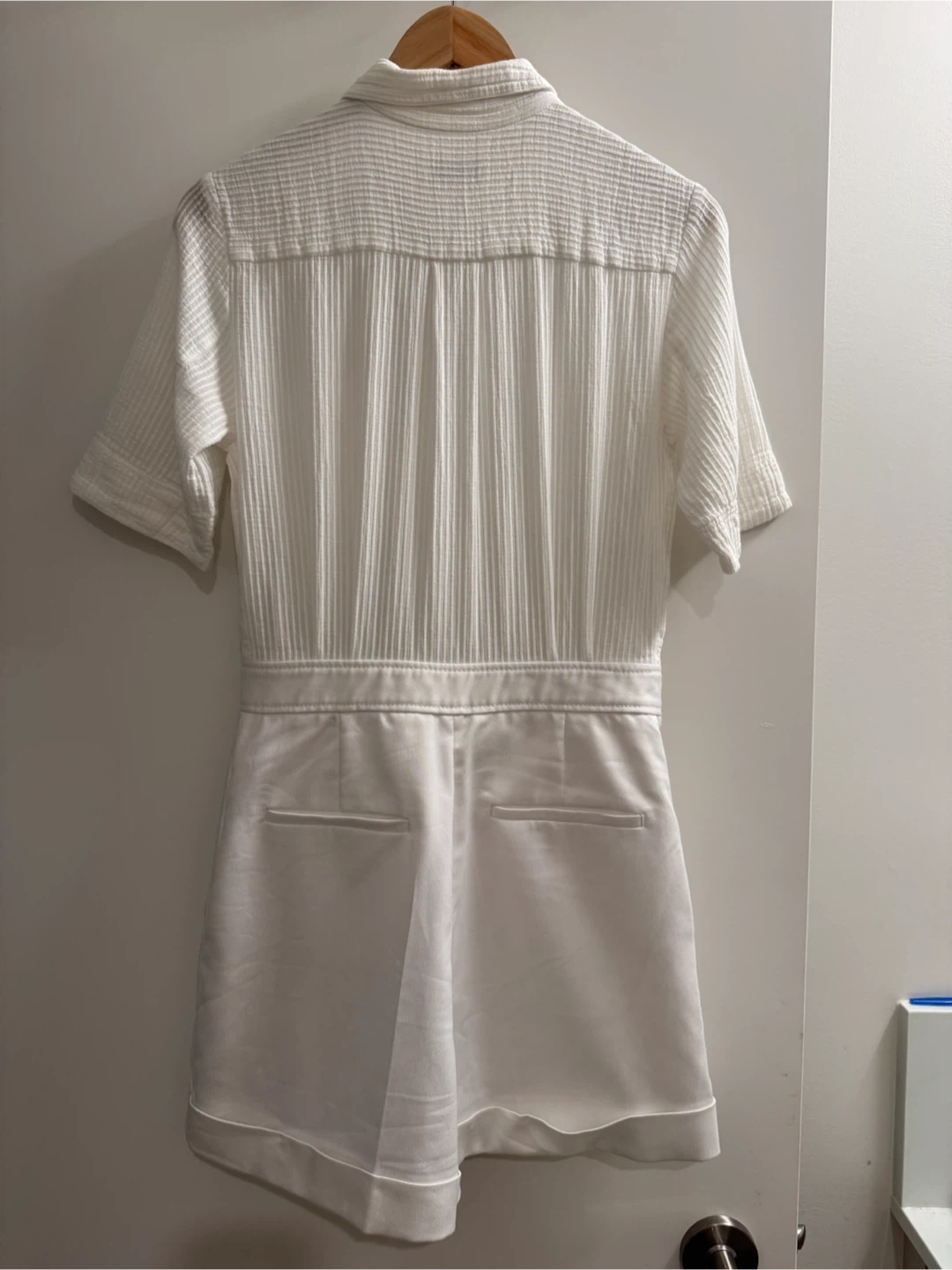 Sandro Paris White Textured Utility Romper Playsuit FR 36 US4 - photo 2