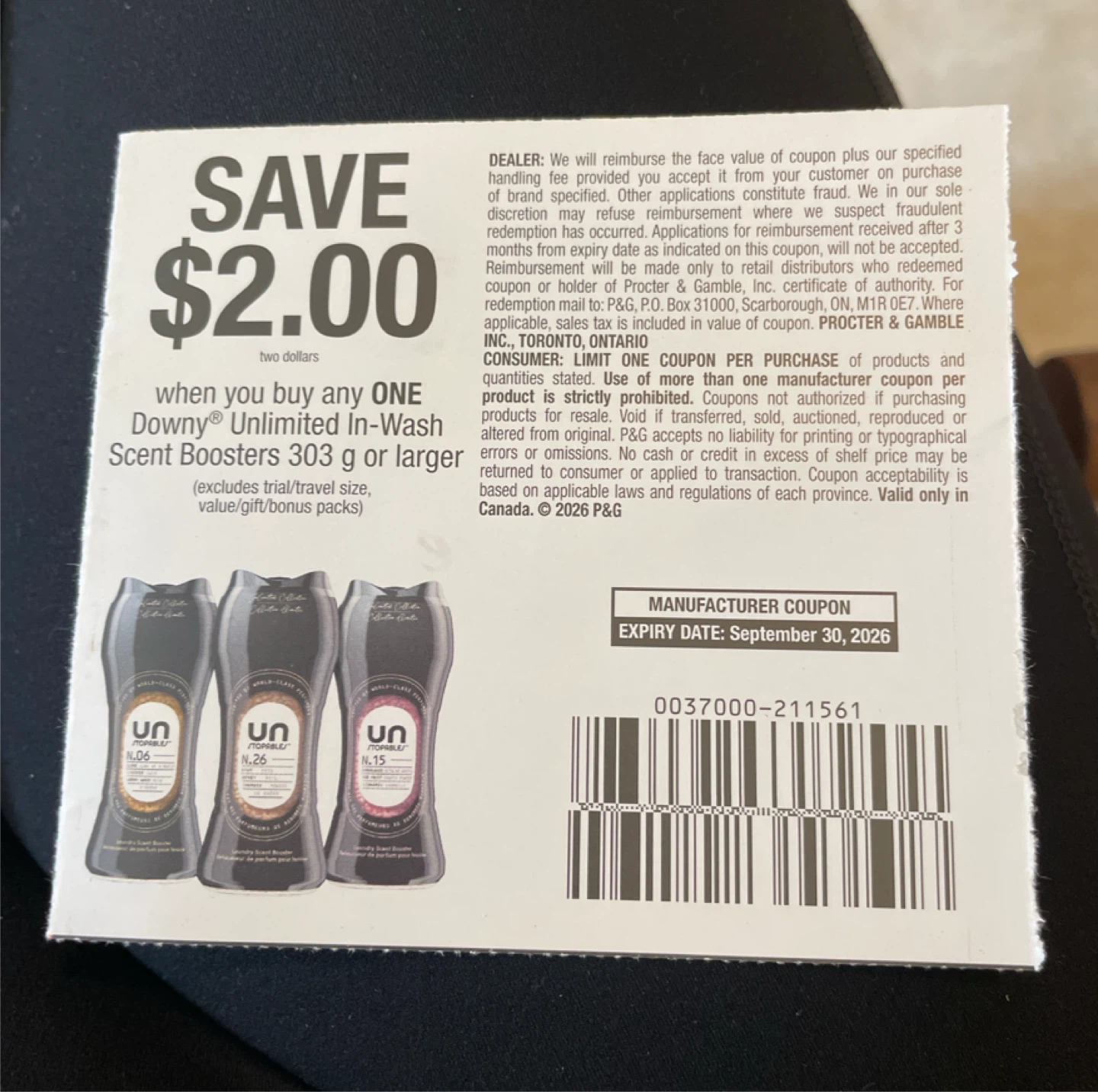 $2.00 off Downy Unlimited In-Wash Scent Boosters Coupon