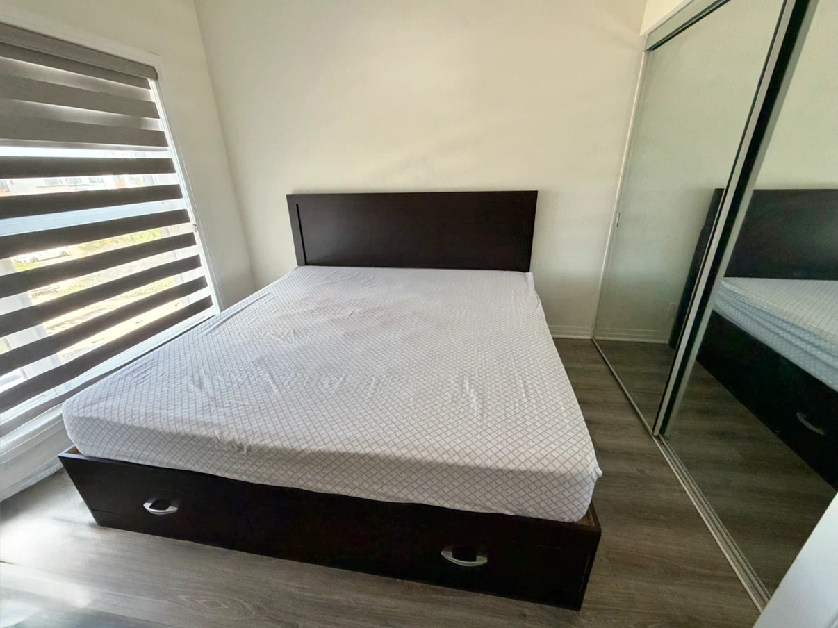 Dark Brown Queen Bed Frame with Storage Drawers - photo 2