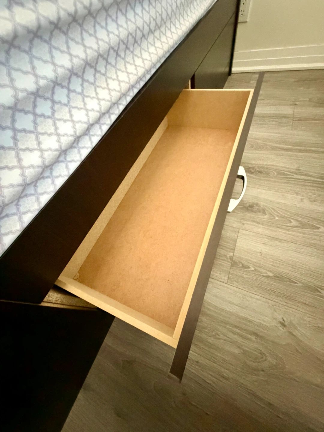 Dark Brown Queen Bed Frame with Storage Drawers - photo 3