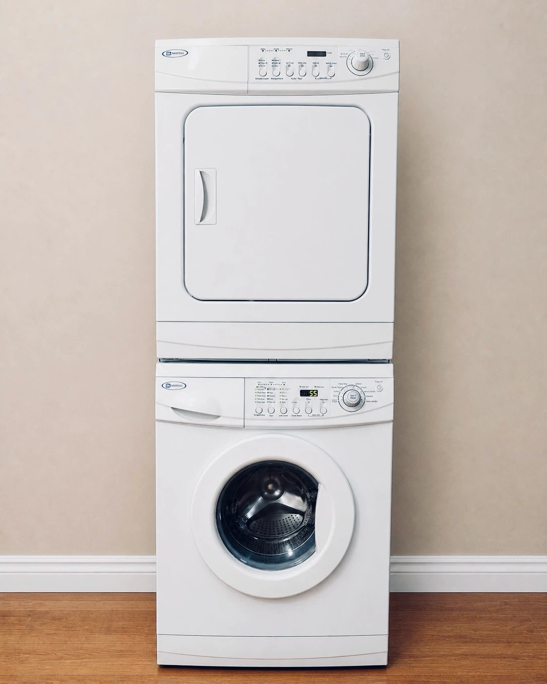 Maytag 24” Stacked Front Load Washer and Electric Dryer Set