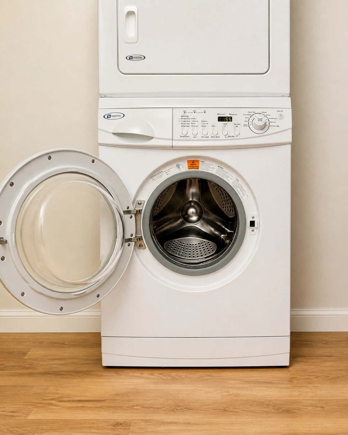 Maytag 24” Stacked Front Load Washer and Electric Dryer Set - photo 3