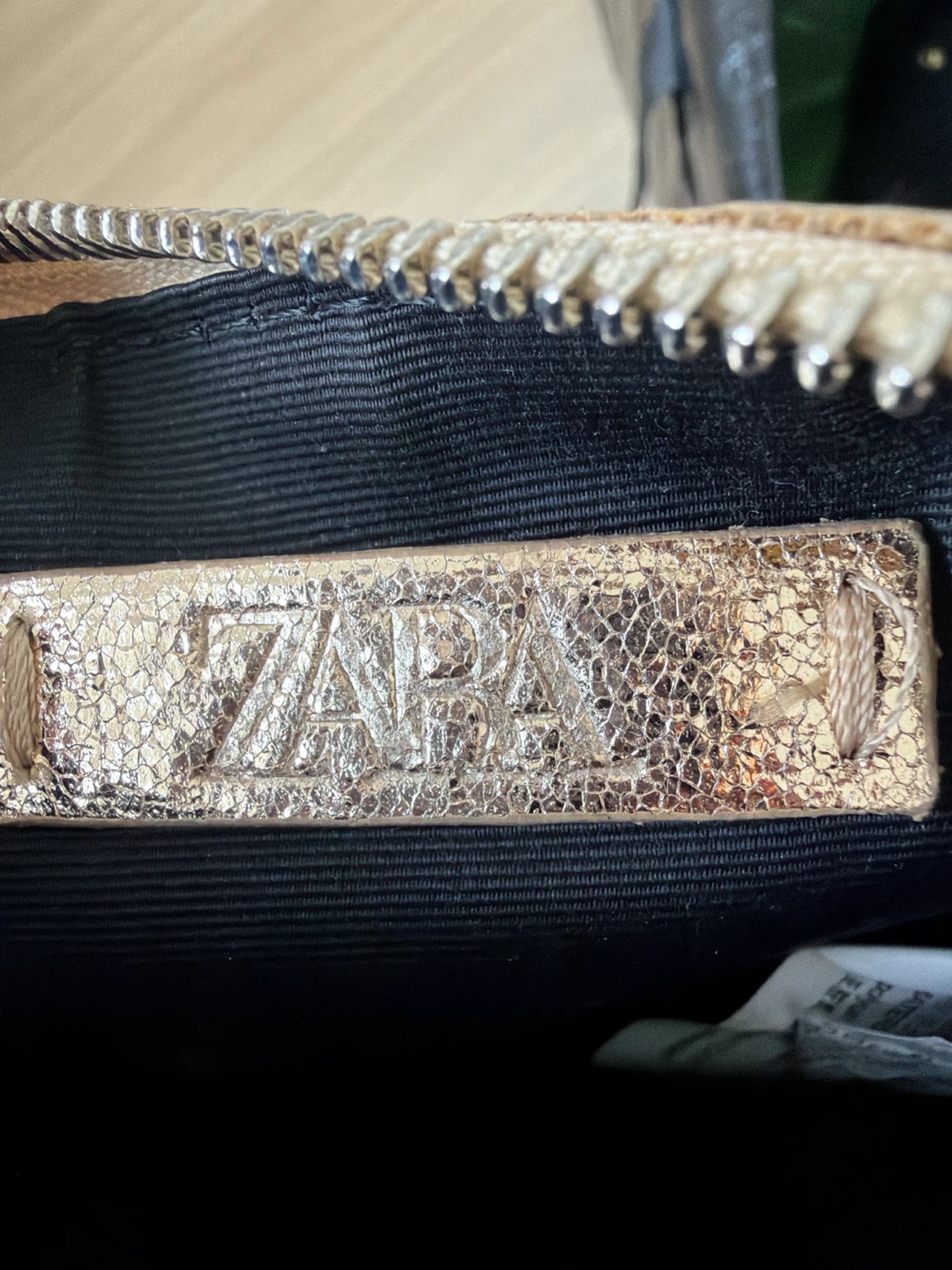 ZARA Gold Clutch with Studs and Chain Strap - Zara