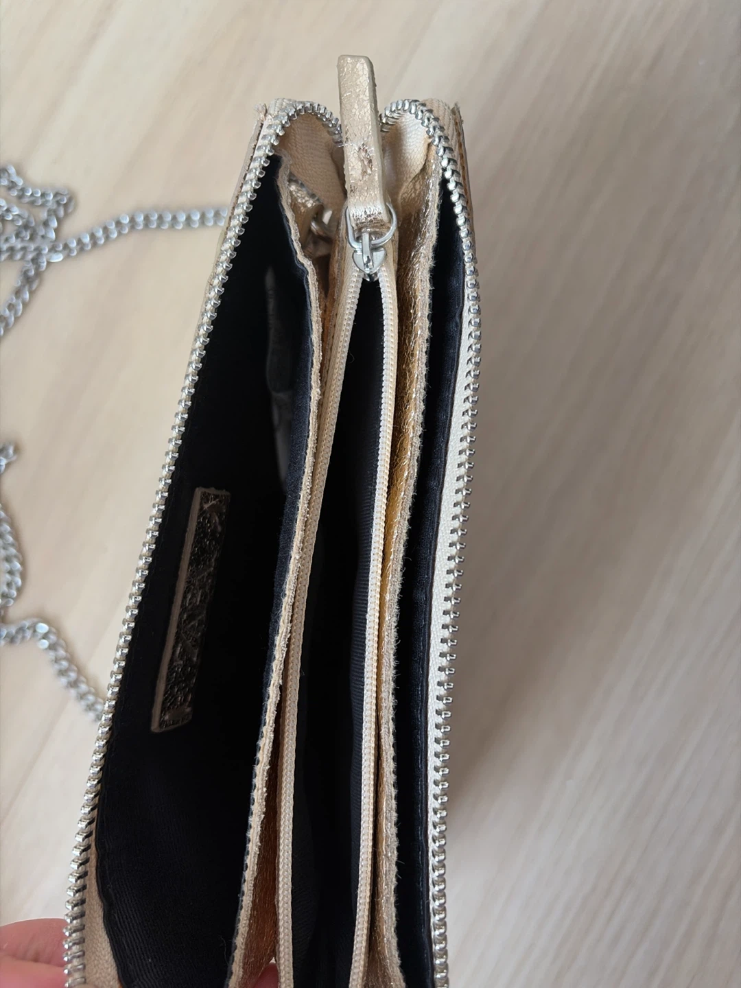 ZARA Gold Clutch with Studs and Chain Strap - Zara - photo 3