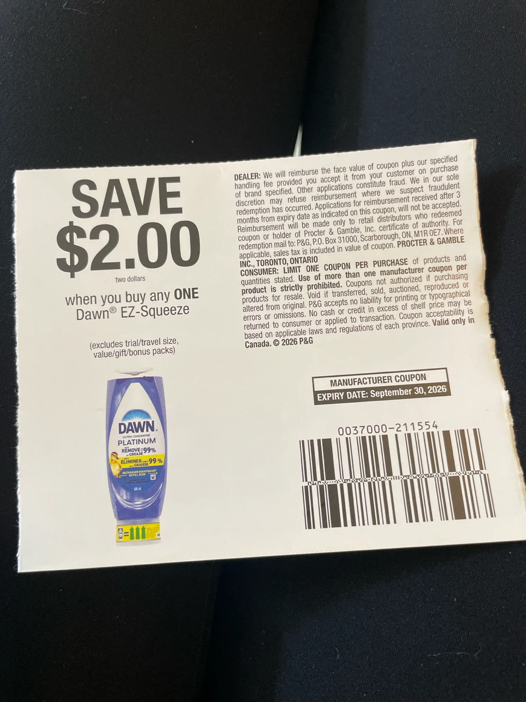 $2.00 off one Dawn EZ-Squeeze coupon (Expires Sept 30, 2026)
