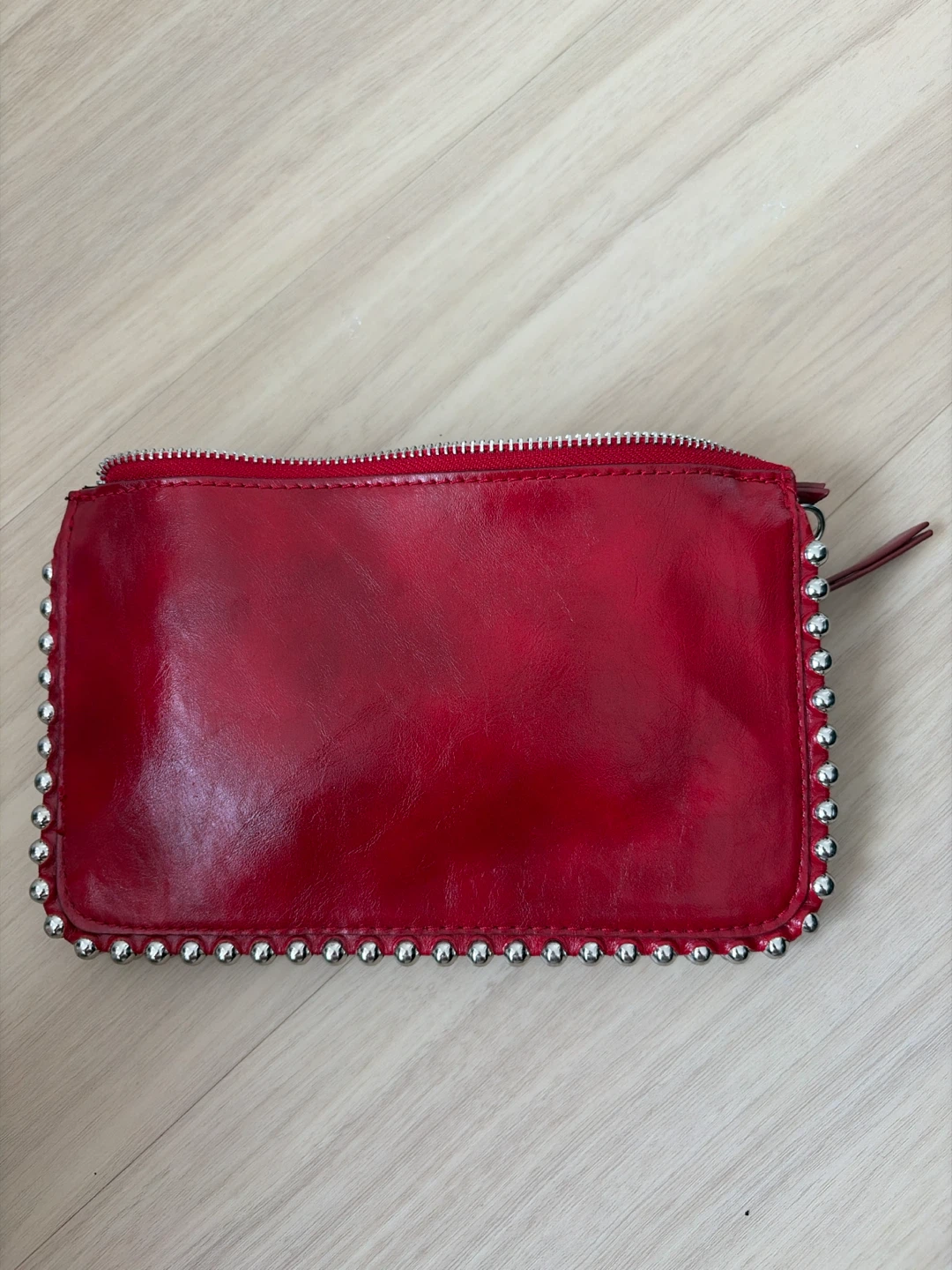 Red Zara crossbody bag with silver studding - photo 2