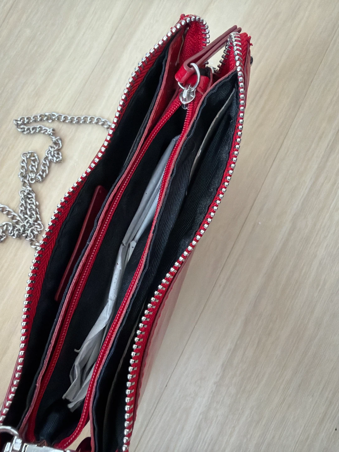 Red Zara crossbody bag with silver studding - photo 4