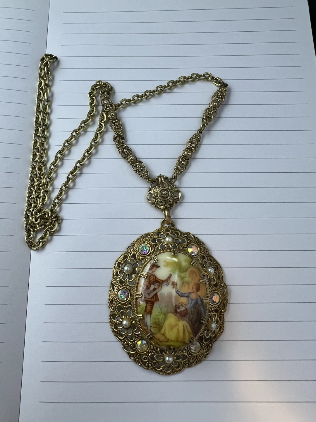 Vintage 1950s West Germany Fragonard Pendant Necklace