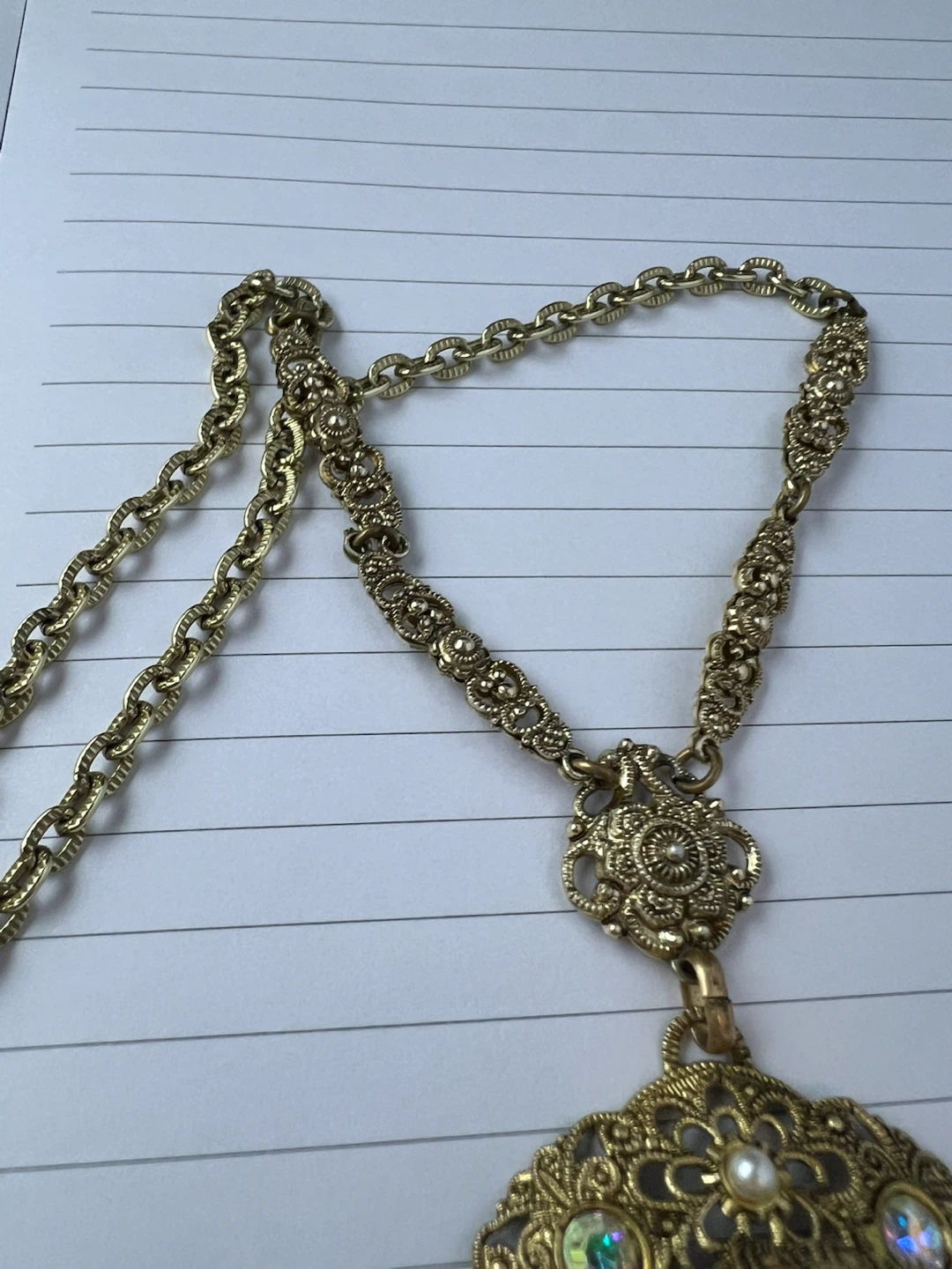 Vintage 1950s West Germany Fragonard Pendant Necklace - photo 3