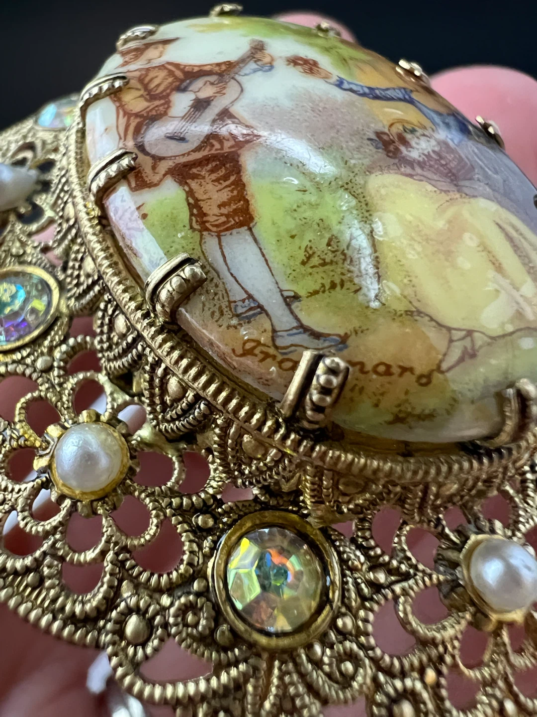 Vintage 1950s West Germany Fragonard Pendant Necklace - photo 5