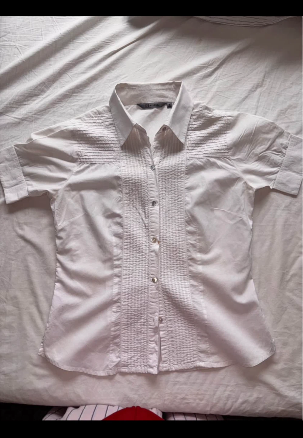 Annabelle White Fitted Button-Up Shirt