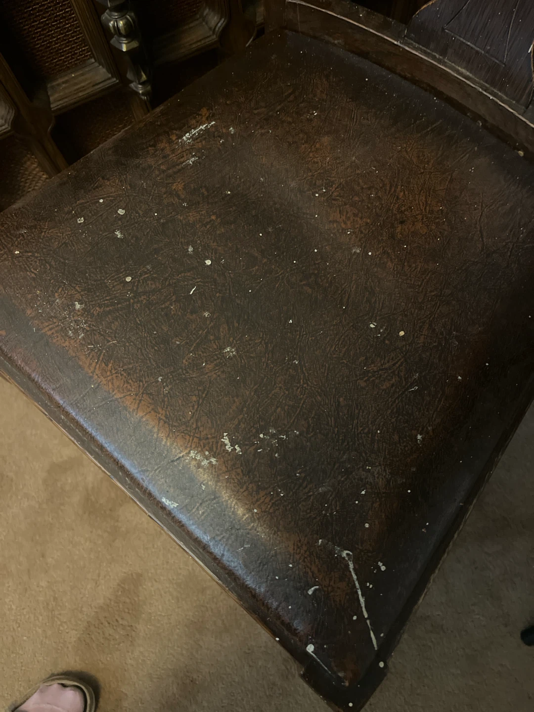 Vintage Wooden Chair with Padded Seat - photo 2