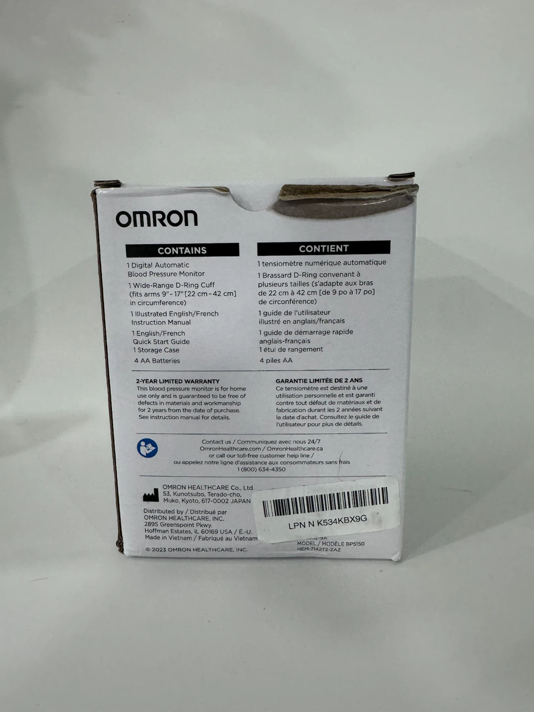 Omron Bronze Automatic Upper Arm Blood Pressure Monitor BP5150 - photo 2