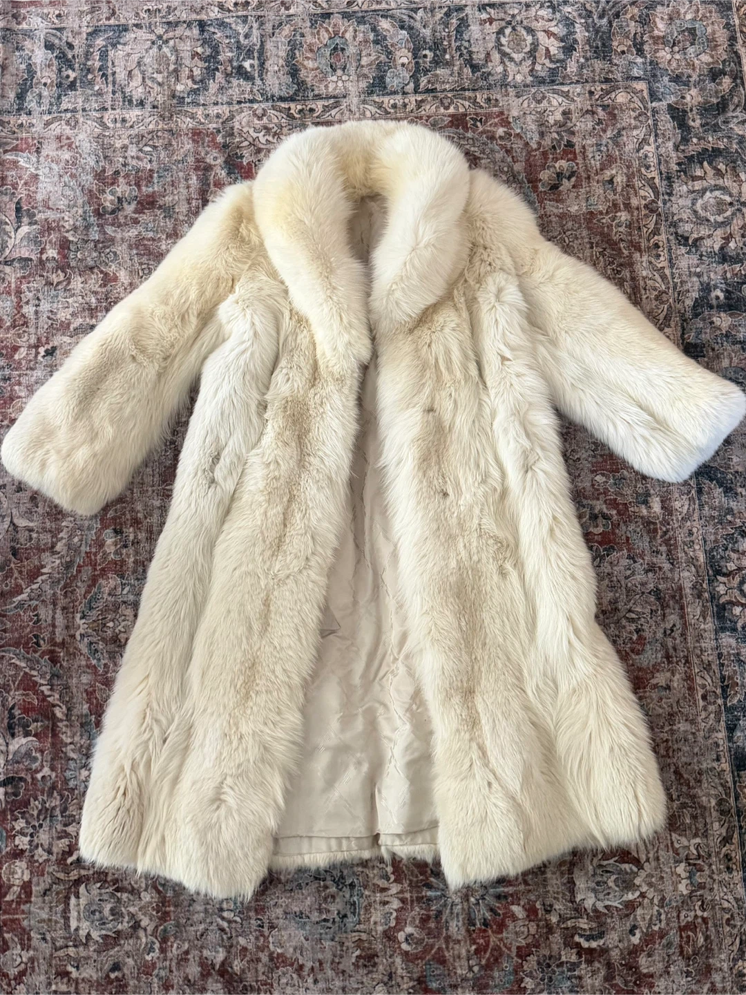 Off-White Real Fox Fur Long Coat