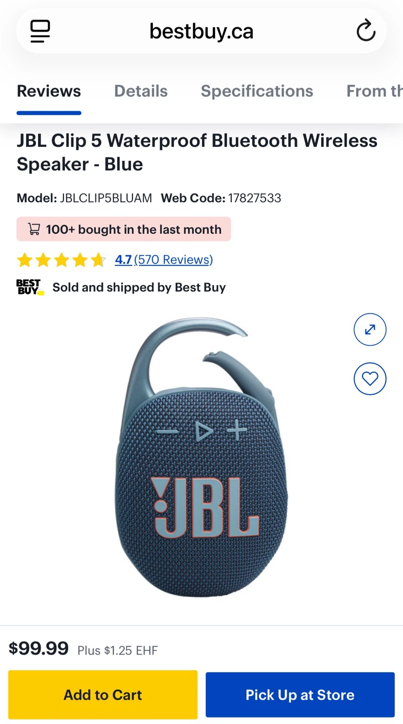 JBL Clip 5 Waterproof Bluetooth Wireless Speaker - photo 4