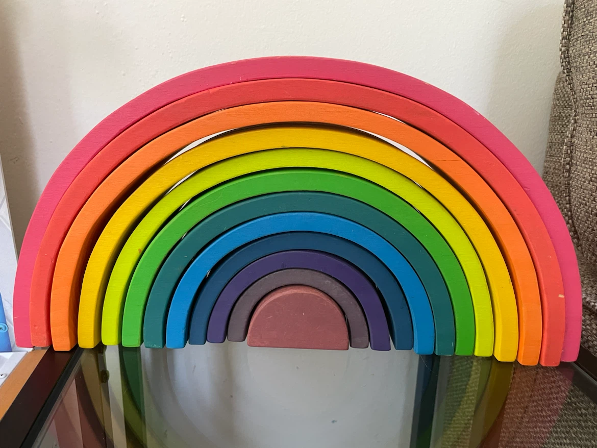 Wooden Rainbow Stacker Toy