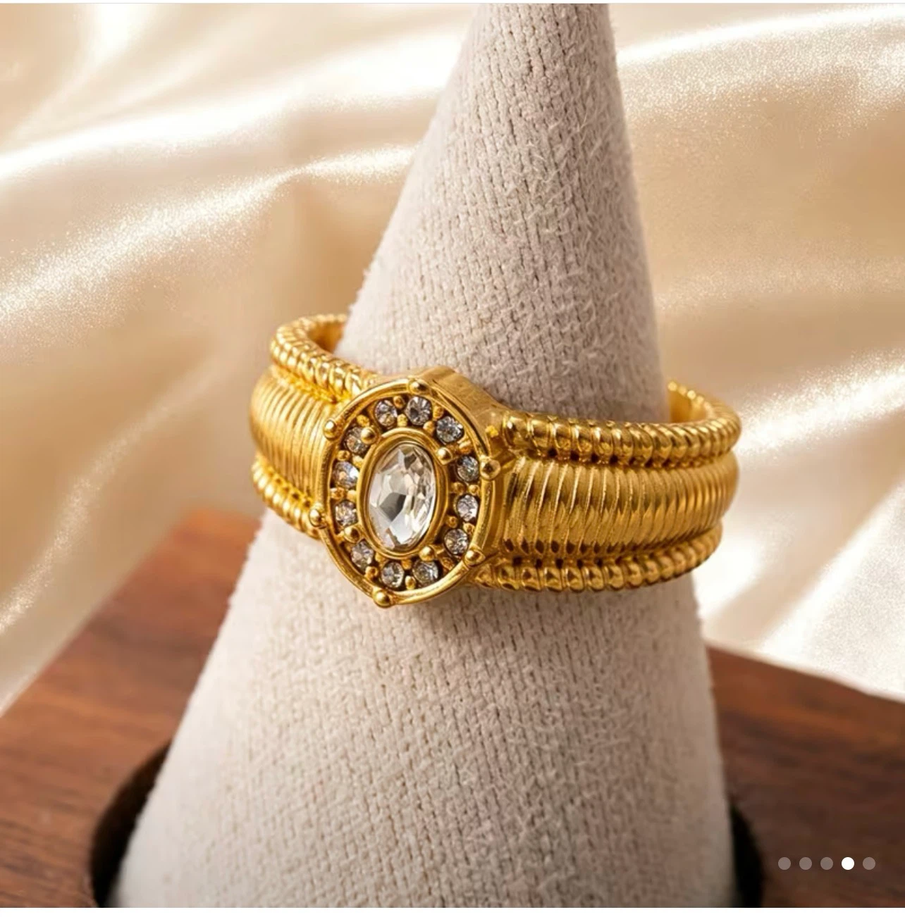 18k gold plated stainless steel Ring - photo 2