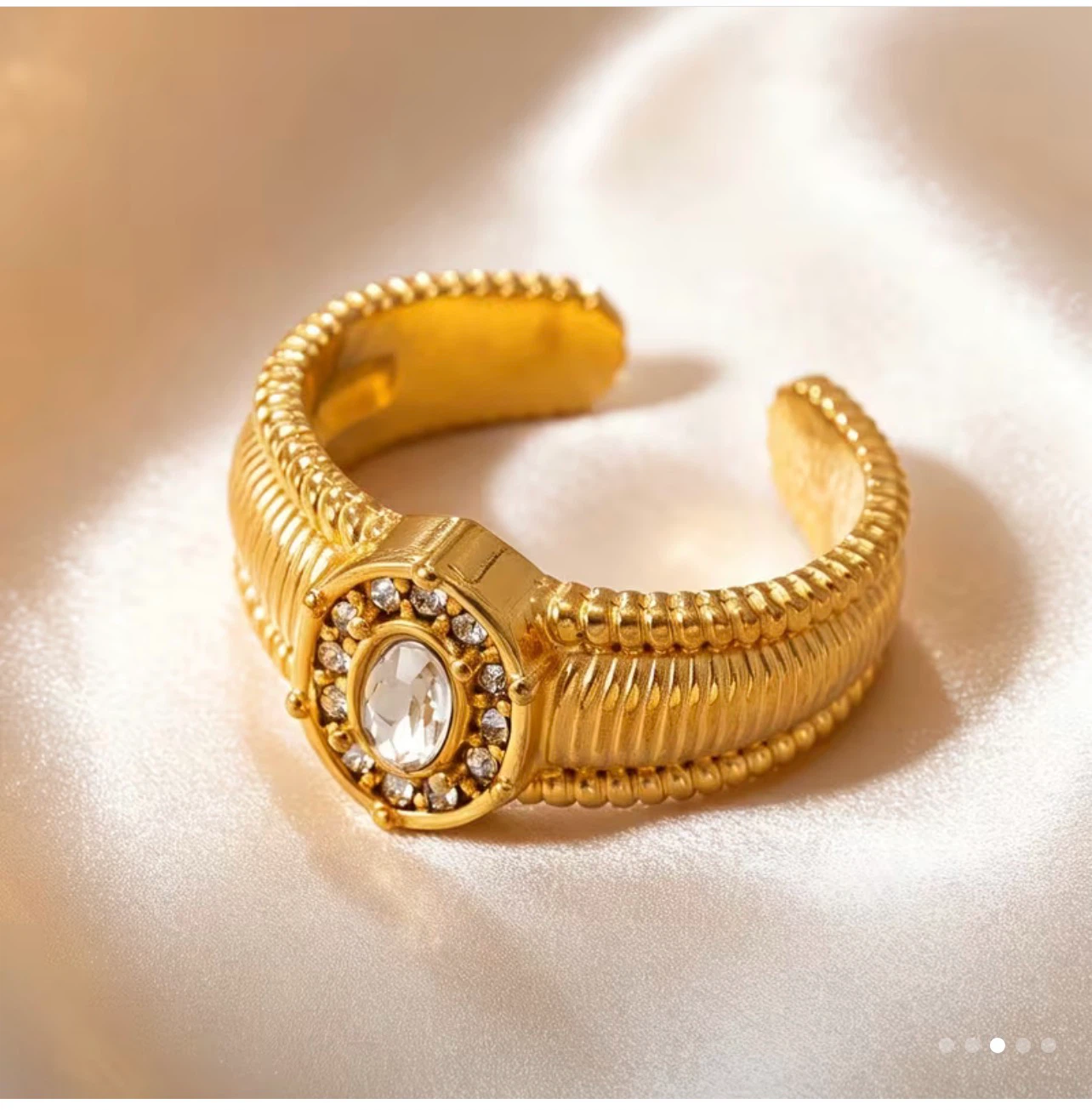 18k gold plated stainless steel Ring - photo 3