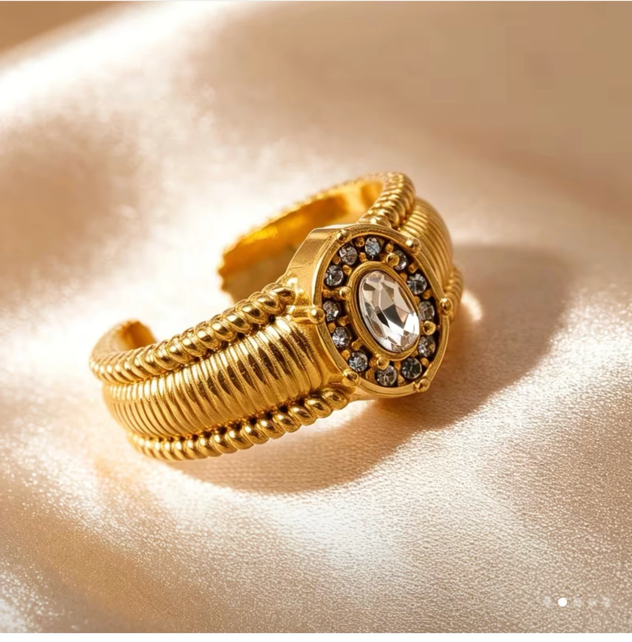 18k gold plated stainless steel Ring - photo 4