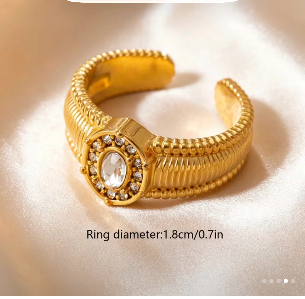 18k gold plated stainless steel Ring - photo 5