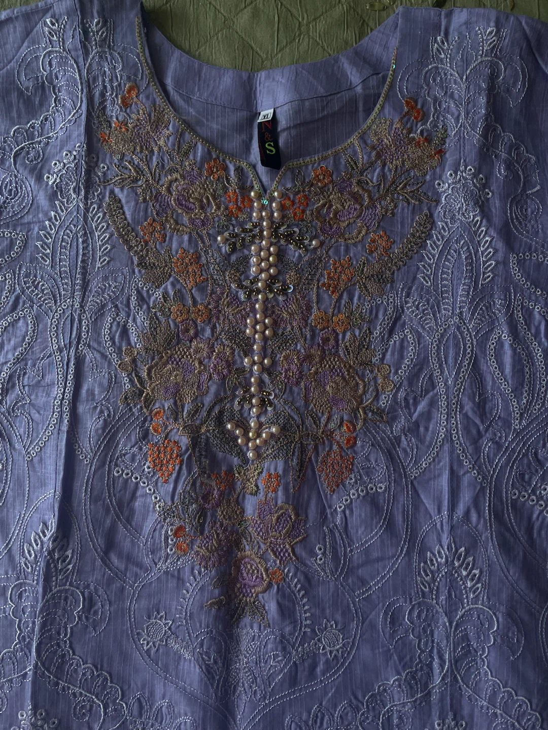 Lilac Embroidered 3-Piece Shalwar Kameez Set