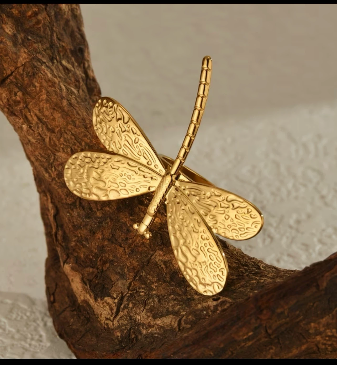 18k gold plated stainless steel ring