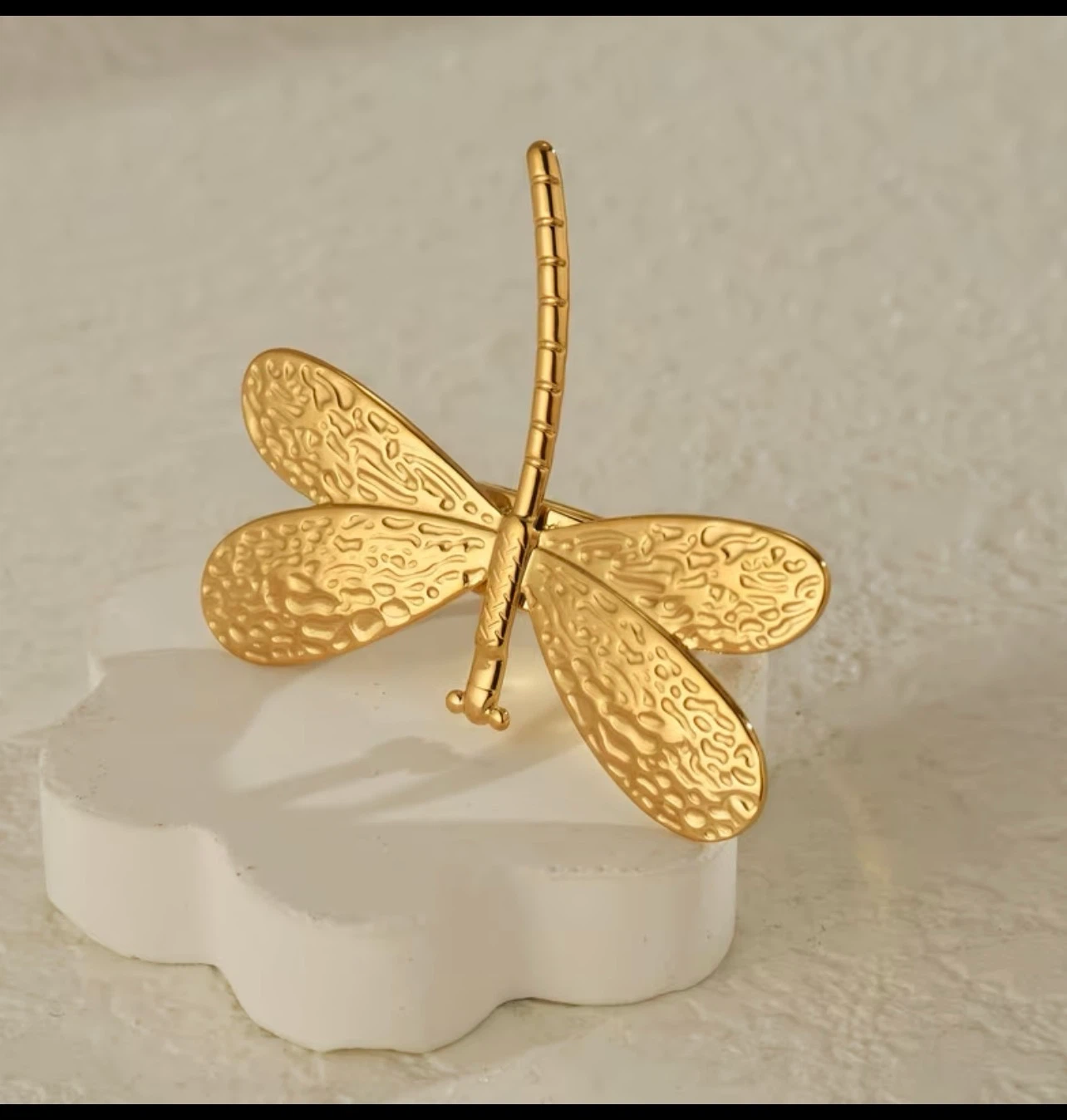 18k gold plated stainless steel ring - photo 3