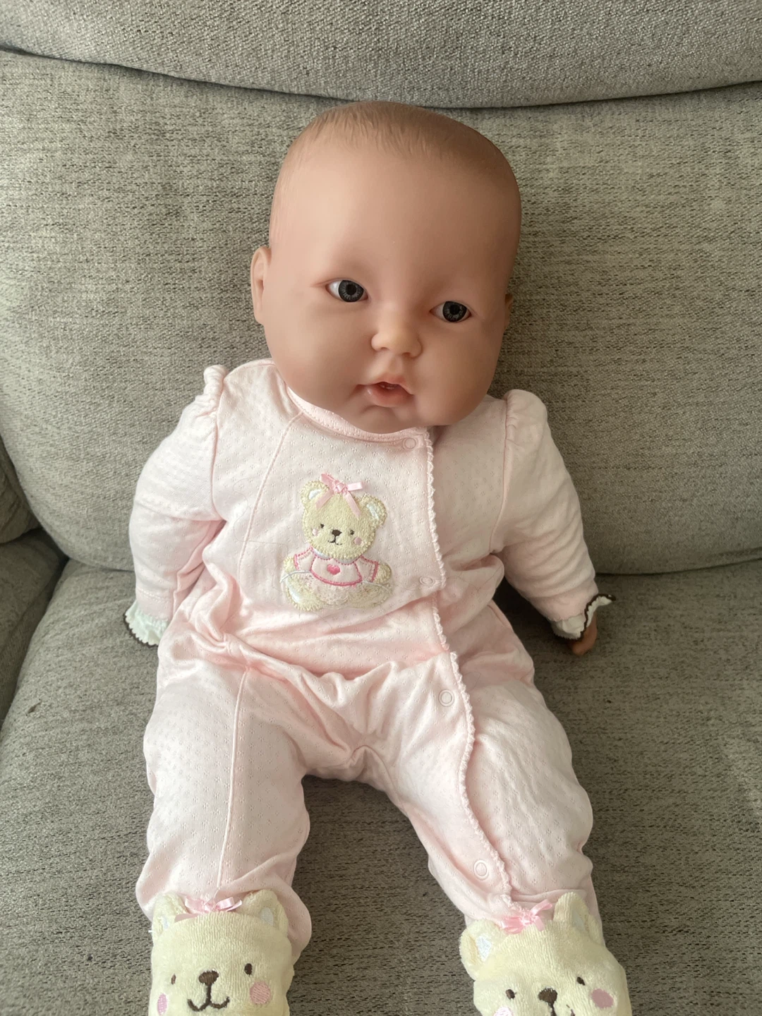 Baby Doll with Pink Teddy Bear Pajamas
