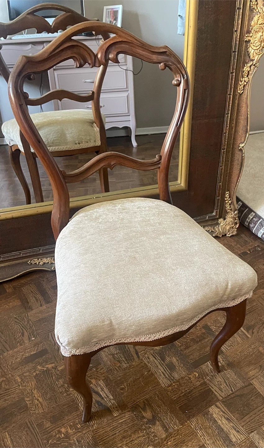 Vintage Wood Accent Chair
