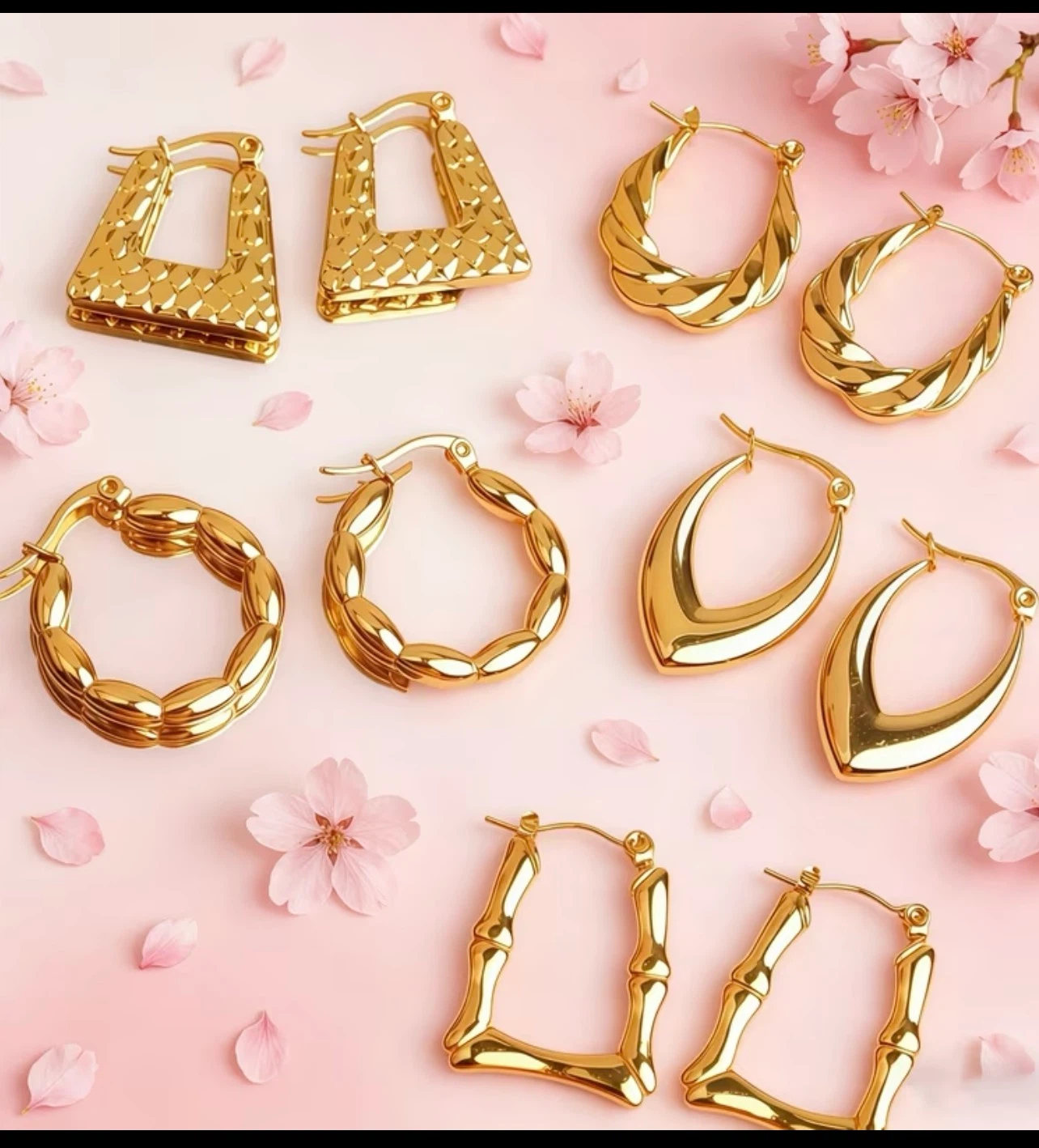 18k gold plated stainless steel earrings - photo 3
