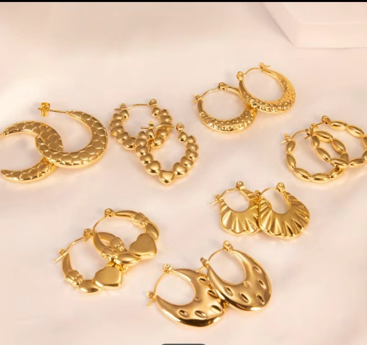 18k gold plated stainless steel earrings - photo 4