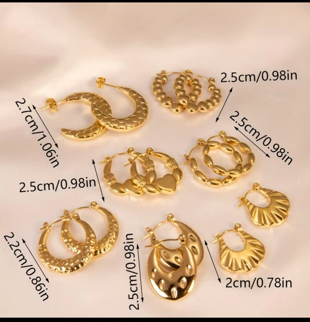 18k gold plated stainless steel earrings - photo 5