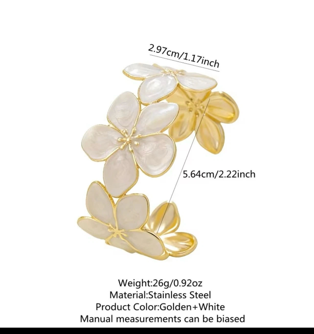 18k gold plated stainless steel bracelet and earrings - photo 3