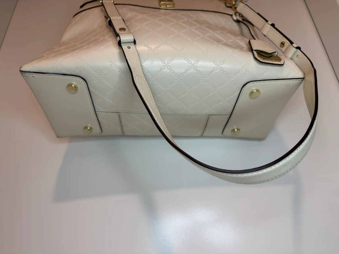 Michael Kors Large Embossed Satchel Tote Crossbody Bag Gold Tone - photo 2