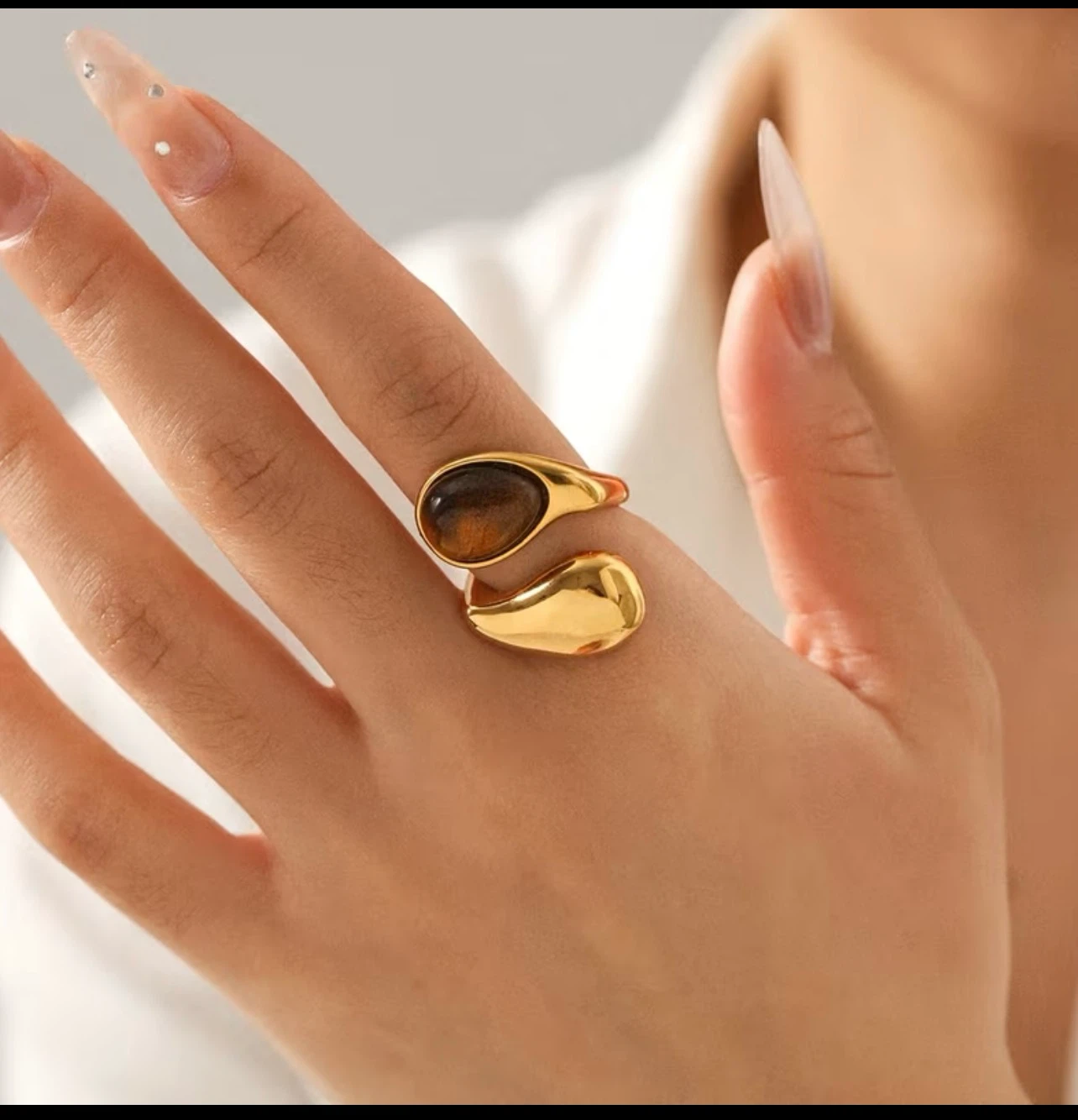 18k gold plated stainless steel ring