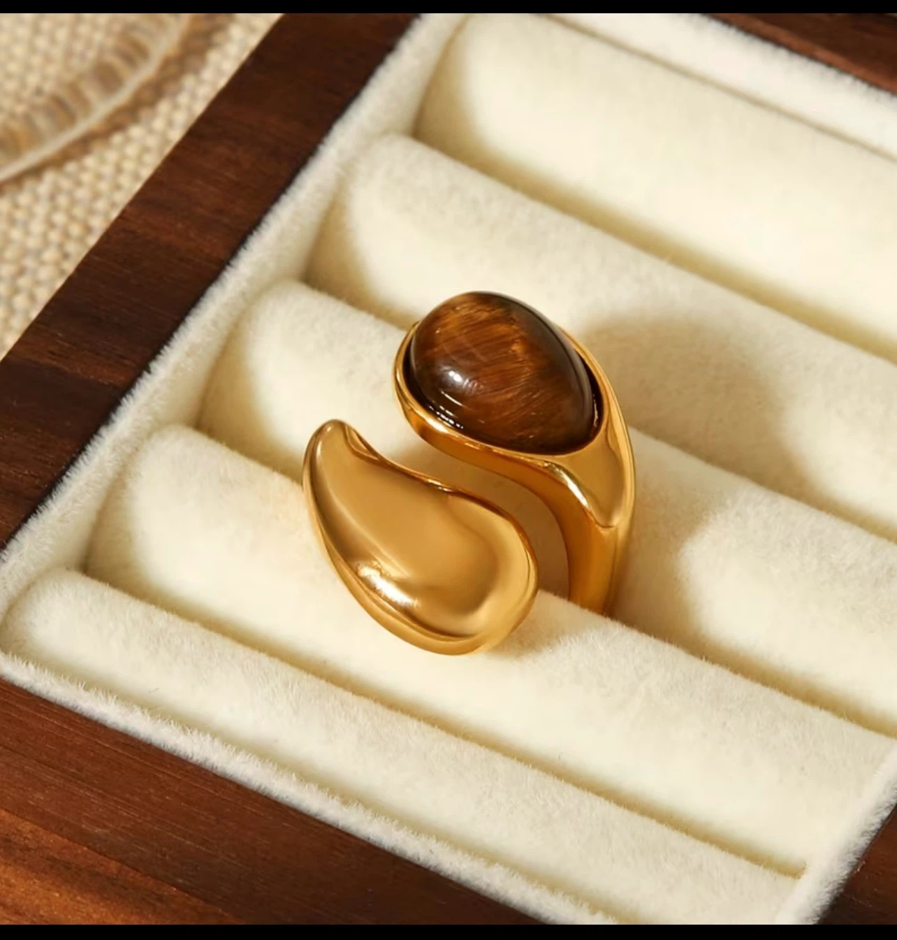 18k gold plated stainless steel ring - photo 2