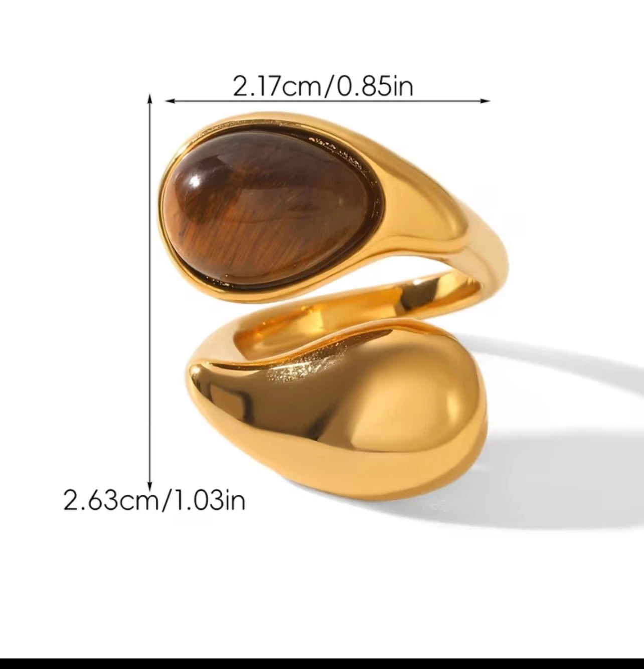 18k gold plated stainless steel ring - photo 3