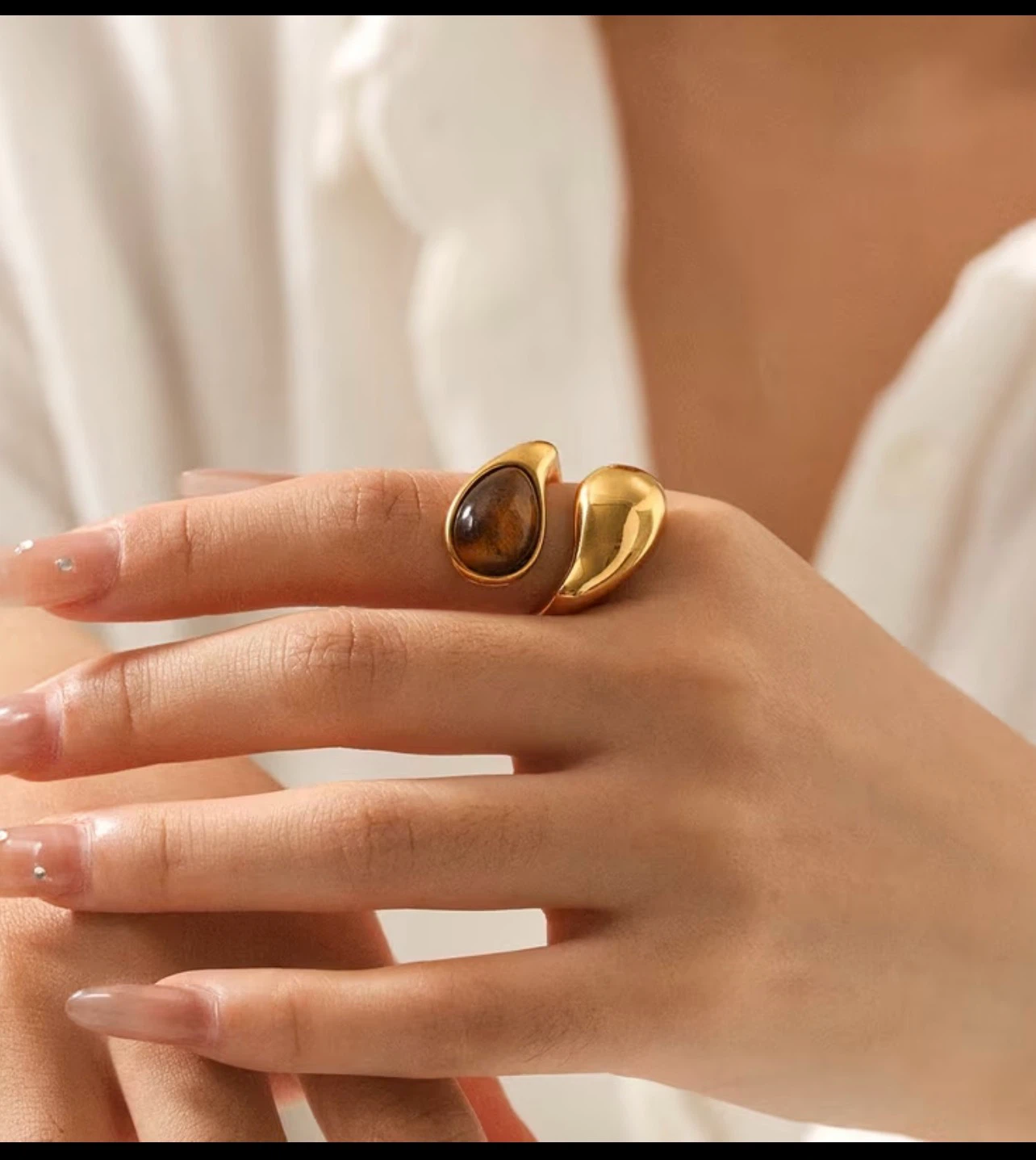 18k gold plated stainless steel ring - photo 4