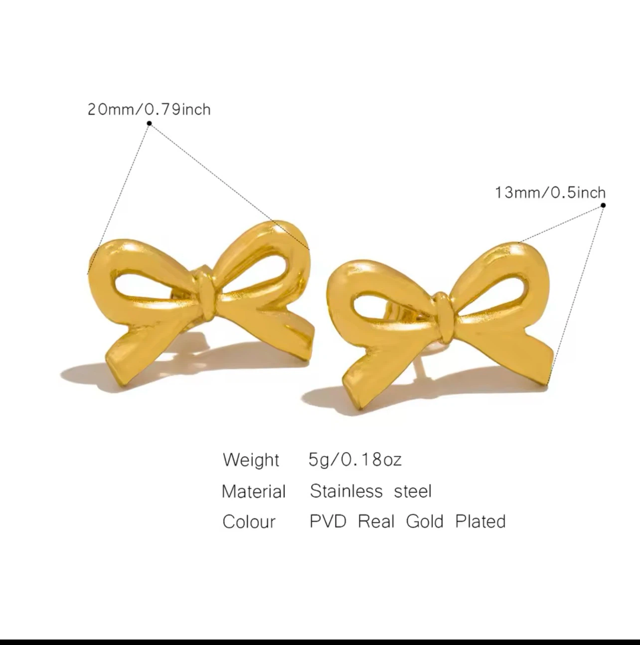 18k gold plated stainless steel earrings - photo 3