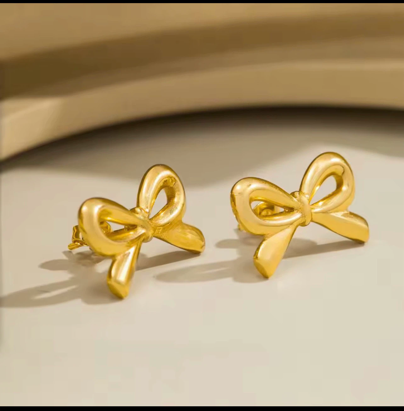 18k gold plated stainless steel earrings - photo 4