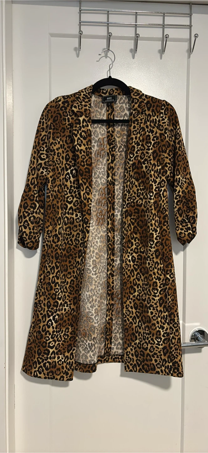 HAVE Leopard Print Kimono Jacket