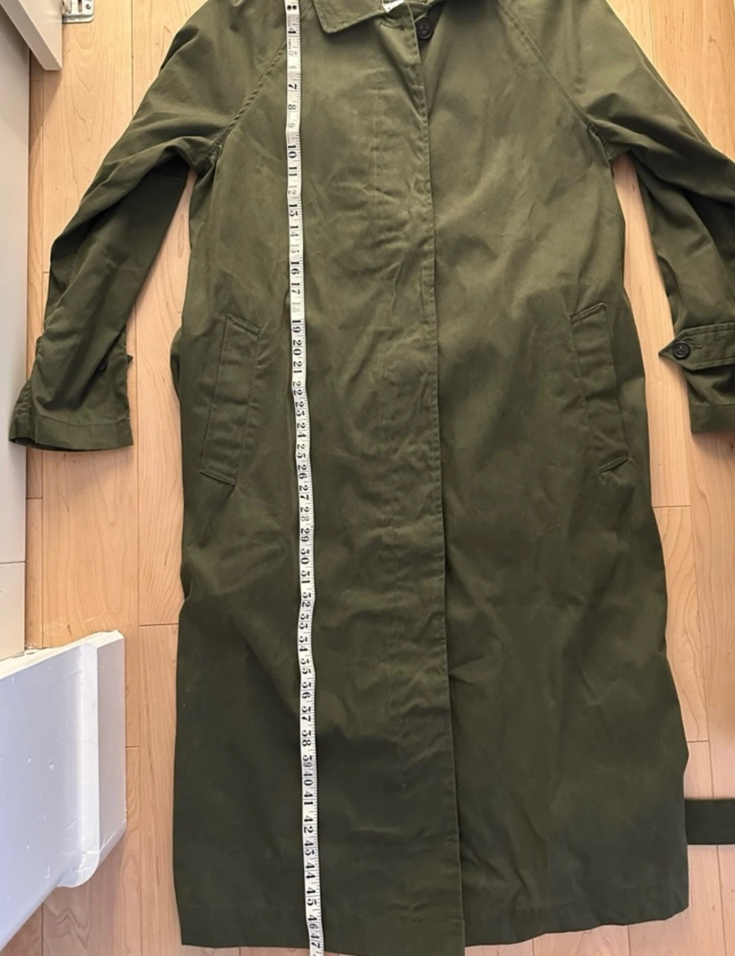 Relaxed Waxed Trench Coat Green - photo 2