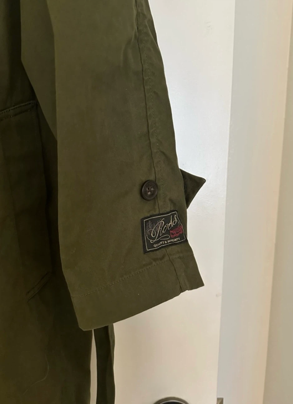 Relaxed Waxed Trench Coat Green - photo 3