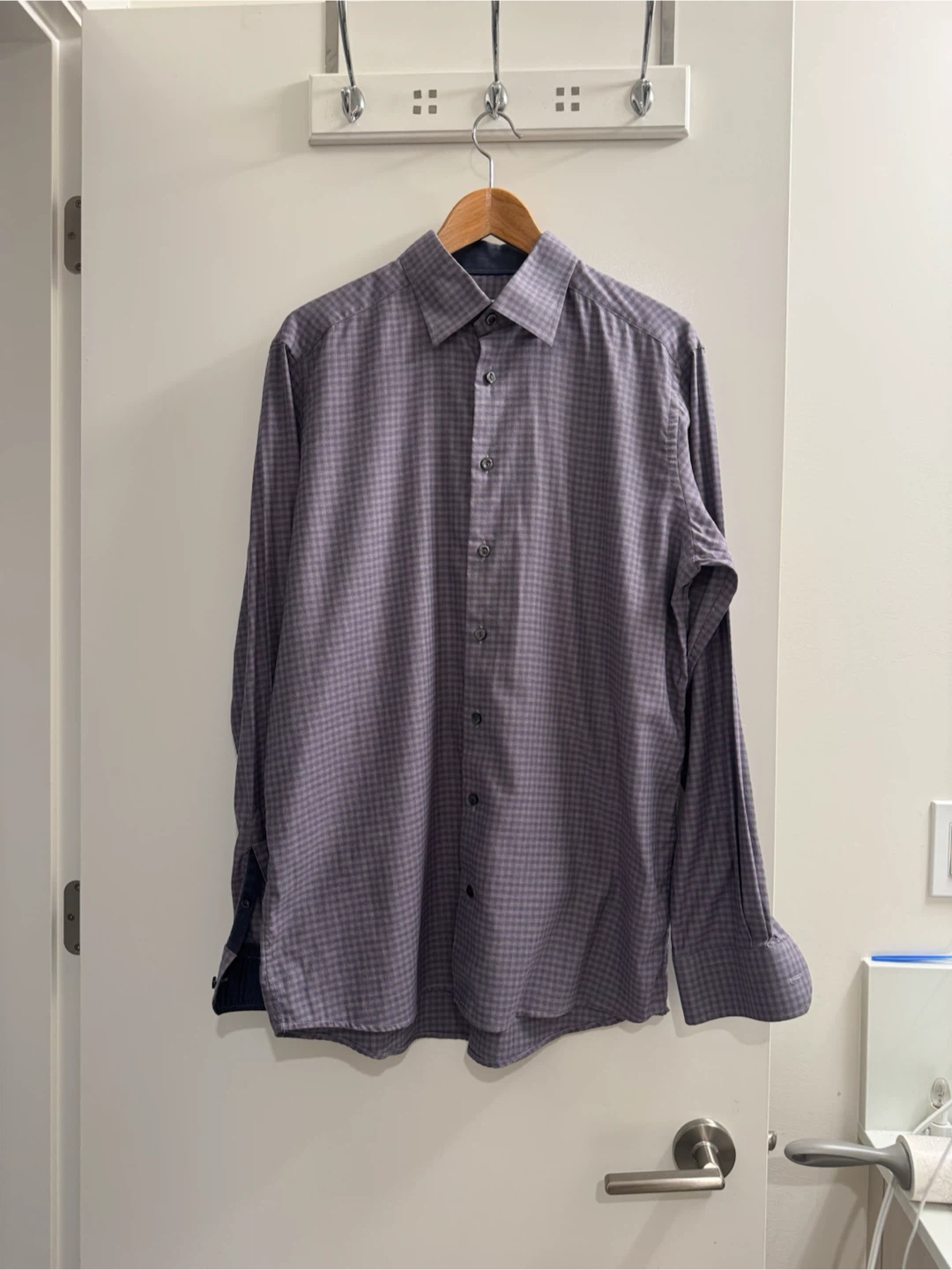 ETON Contemporary Fine Twill Cotton Dress Shirt Check 16.5 L