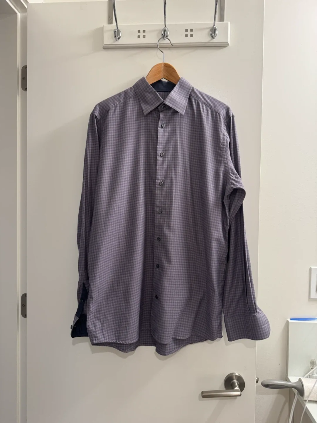 ETON Contemporary Fine Twill Cotton Dress Shirt Check 16.5 L