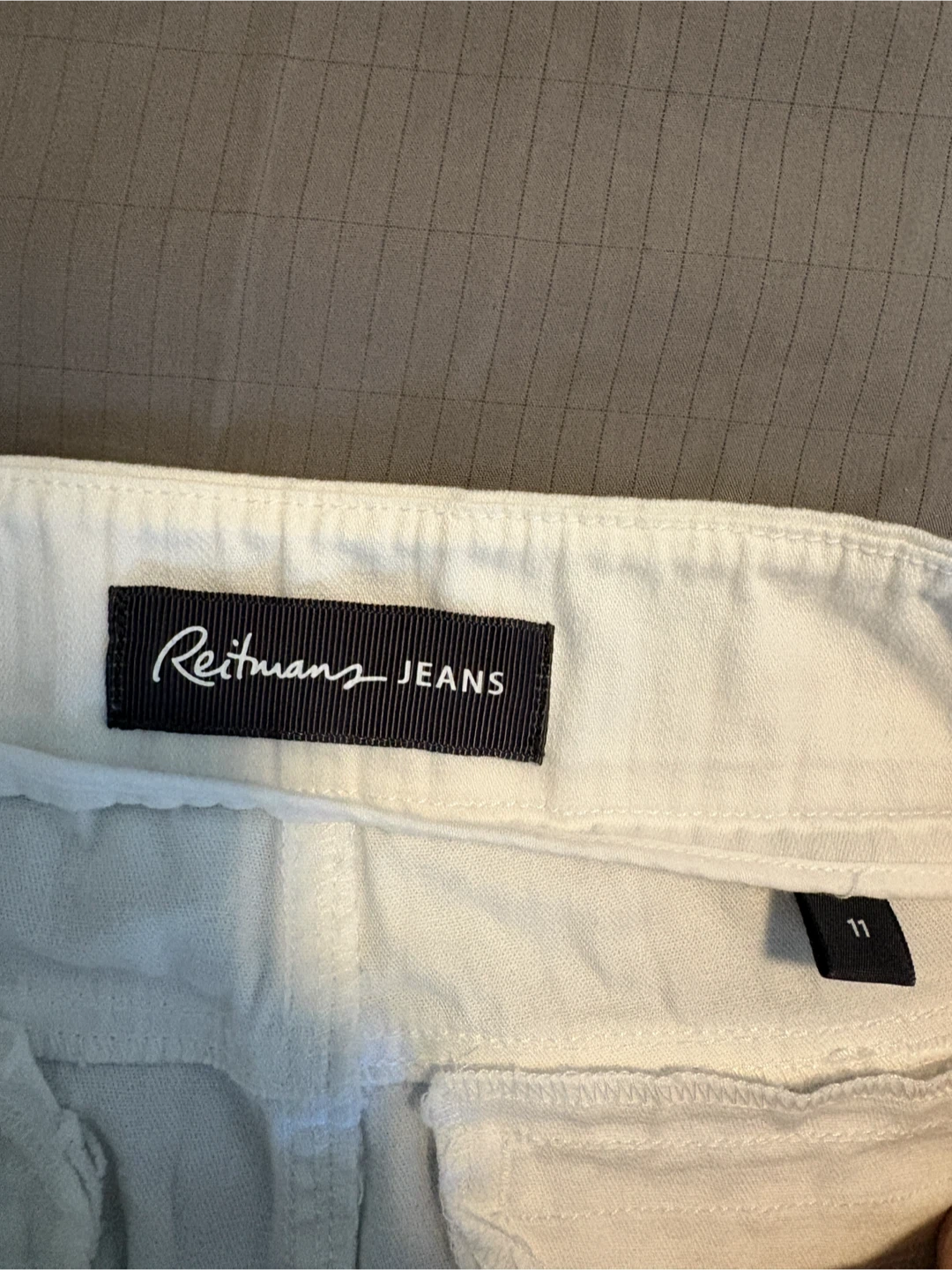 Reitmans Cotton White Jean Skirt Above Knee Size 11 - photo 2