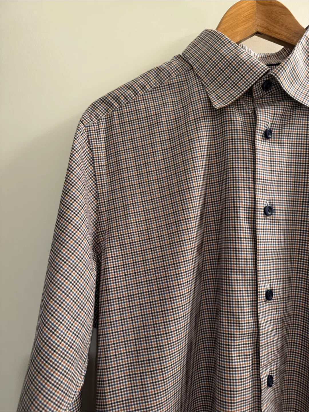 ETON Contemporary Luxury Cotton Dress Shirt Brown Blue 16.5 L - photo 3
